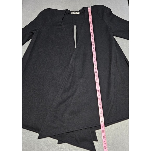 Sonia Rykiel Paris Womens Open Front Cape 100% Wool Slit Back Long Sleeves Black - Picture 6 of 9
